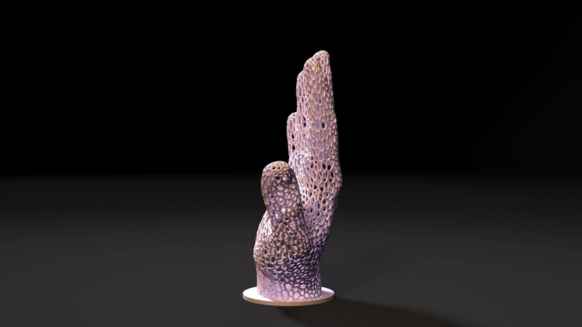 Hand 2 cactus sculpture 3D print model_2