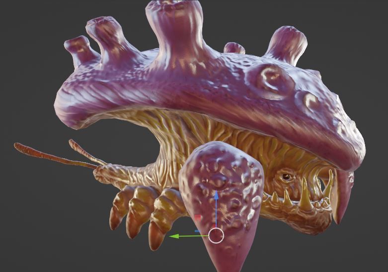 Crab the ewal Low-poly 3D model_2