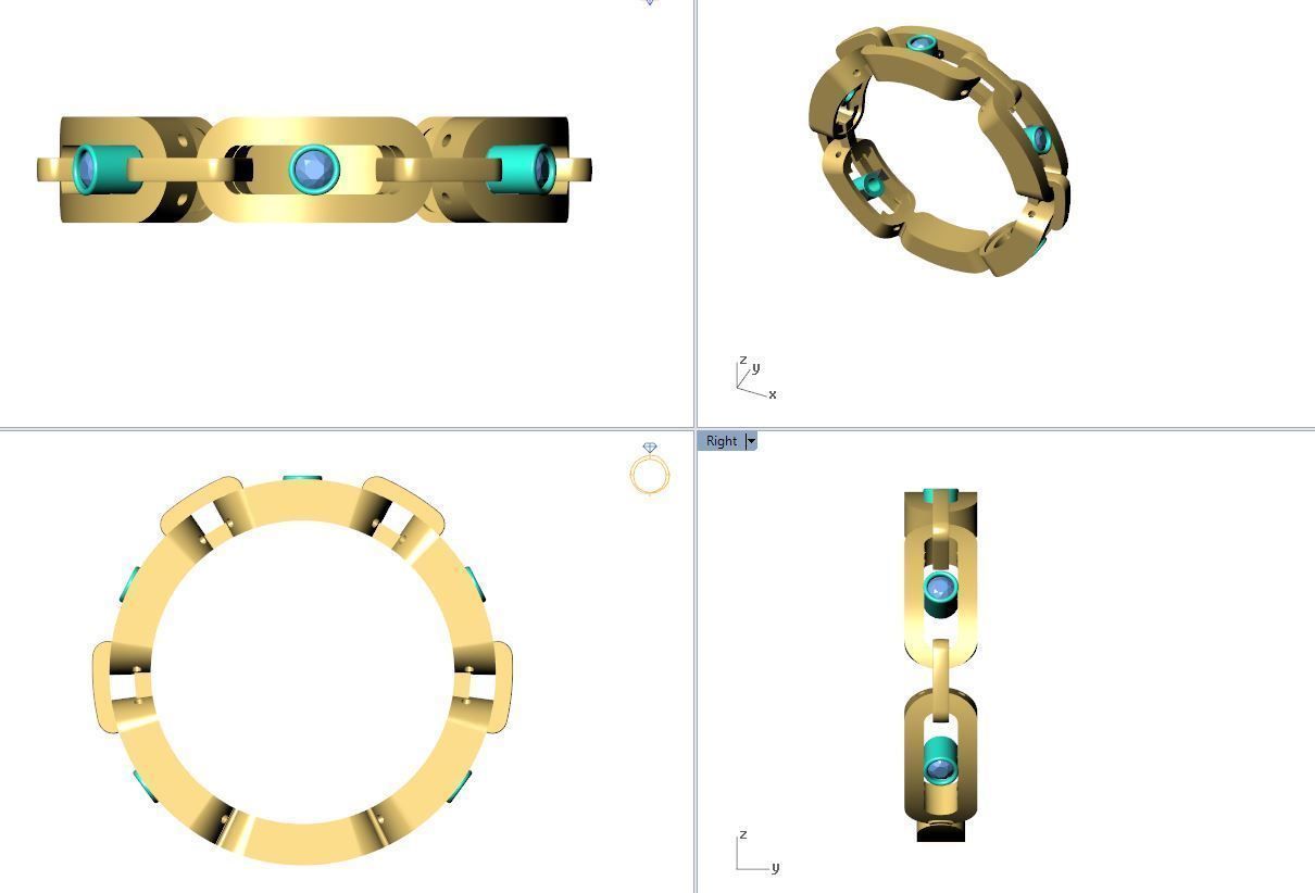 YELLOW GOLD DIAMOND RING MOVE UNO MULTI 3D print model_2