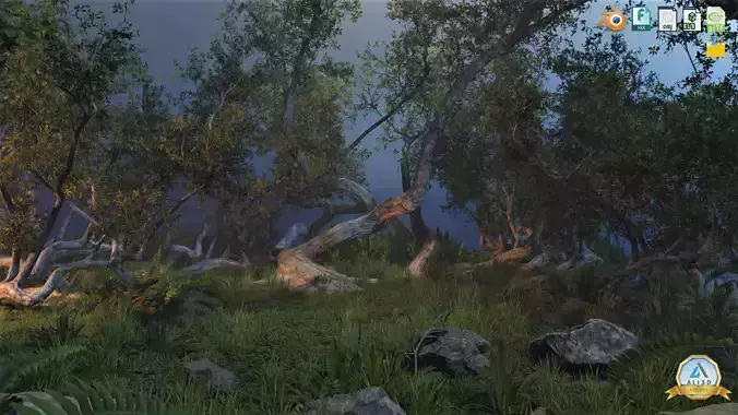 Foggy Detailed 3D Jungle Forest 3D model