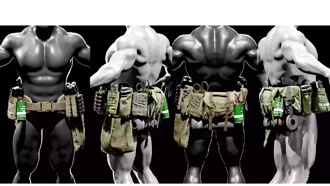 MILITARY Game Ready Belt Low-poly 3D model Low-poly 3D model Low-poly 3D model