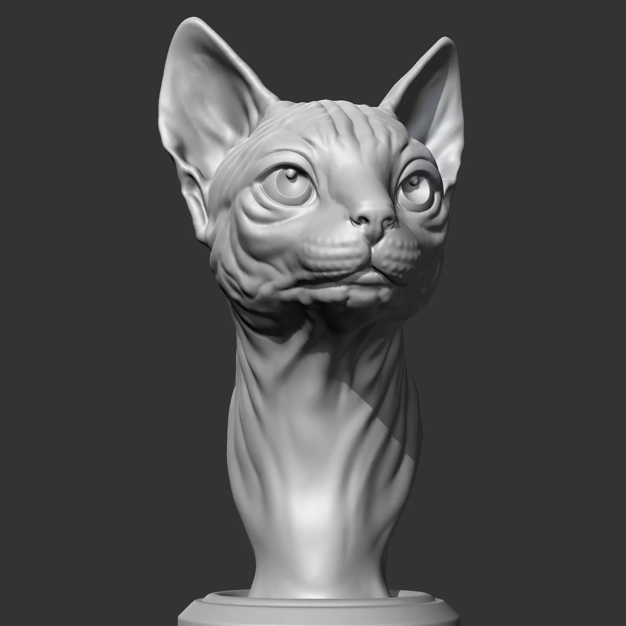 Sphynx Cat Head AM08 3D print model 3D print model_0