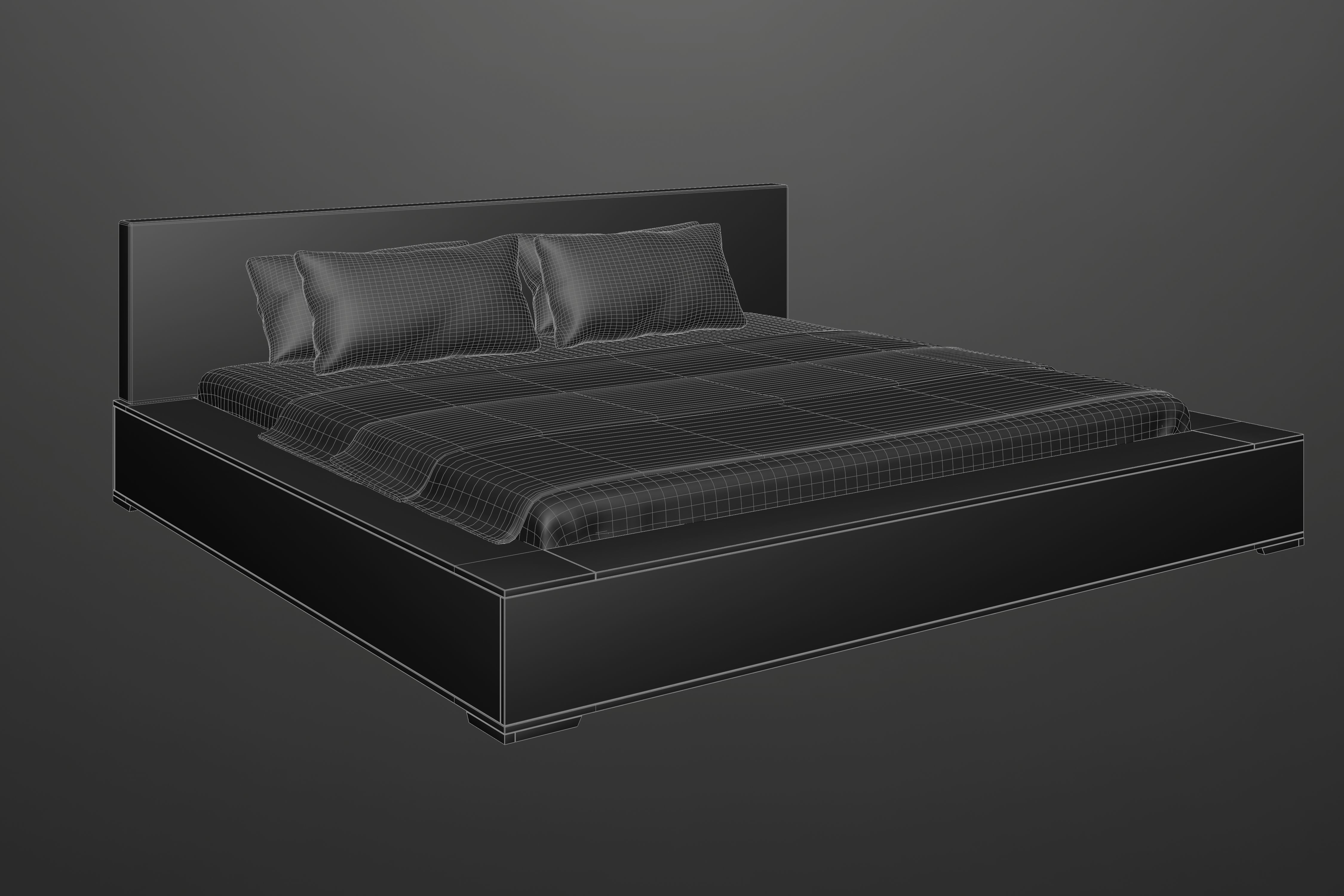 Modern Bed 3D model_4