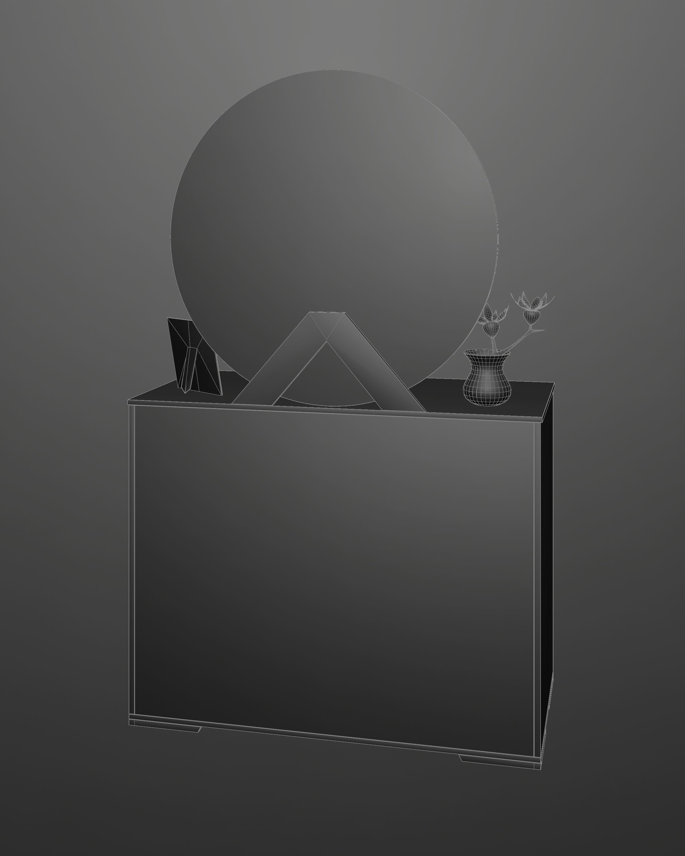 Modern White Drawer 3D model_7