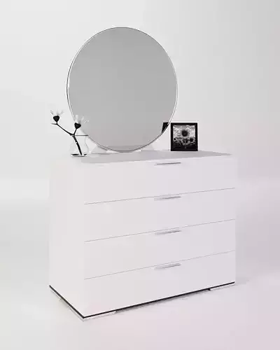 Modern White Drawer 3D model