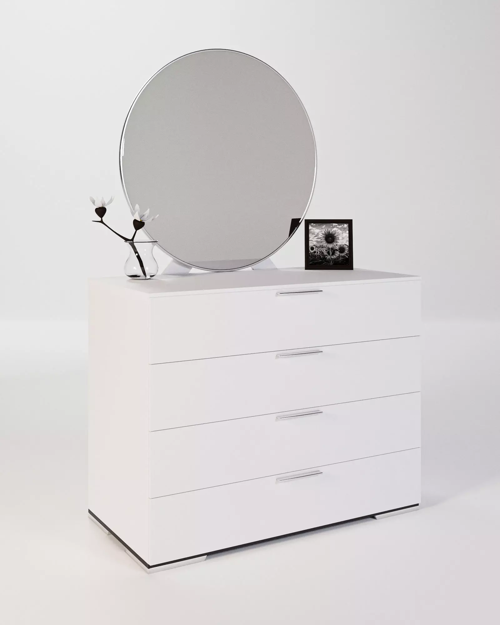 Modern White Drawer 3D model_0