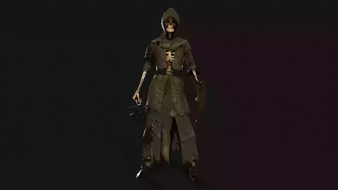 Skeleton Warrior Low-poly 3D model