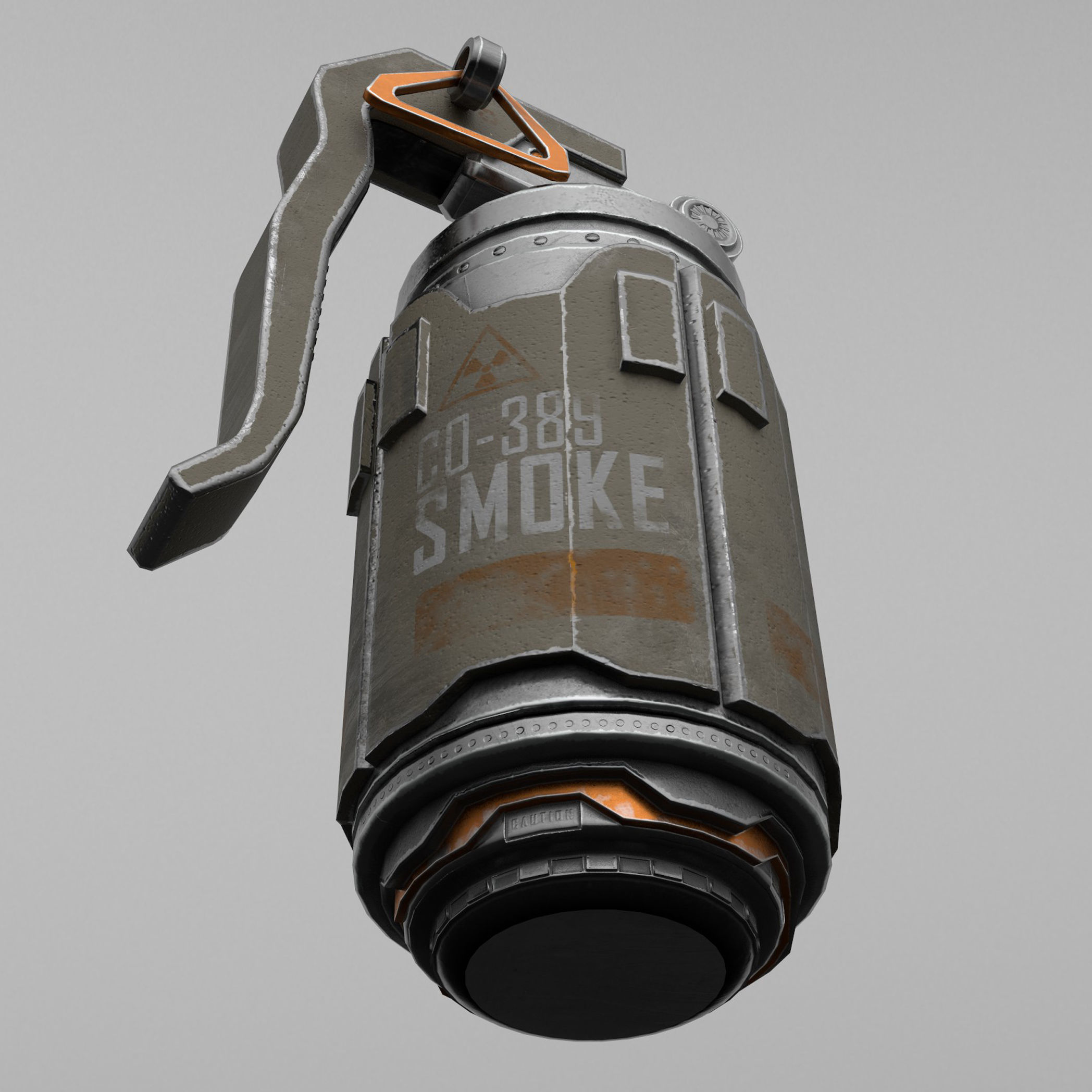 Detailed Stun Grenade - Low poly with 4K textures Free 3D model_1