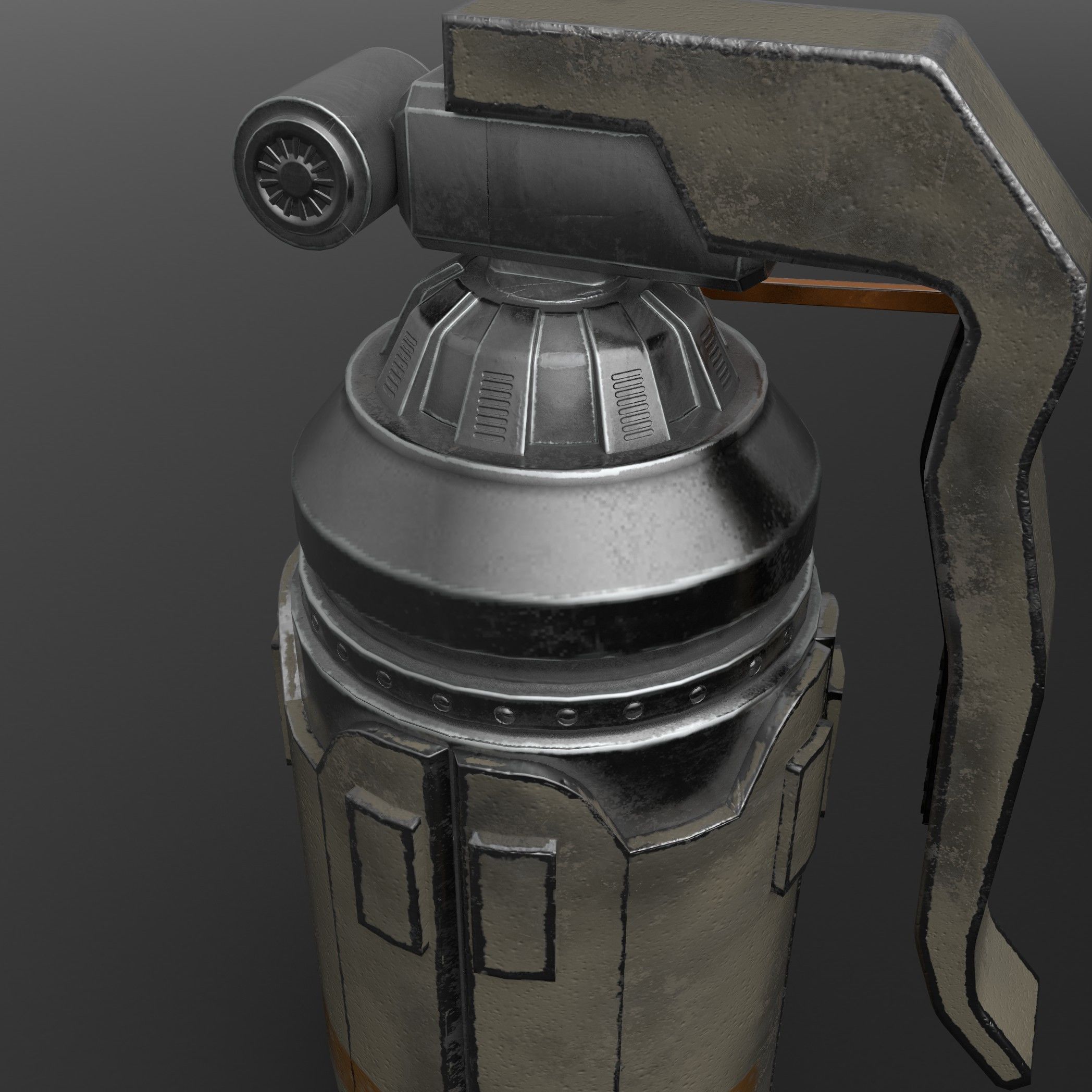 Detailed Stun Grenade - Low poly with 4K textures Free 3D model_3