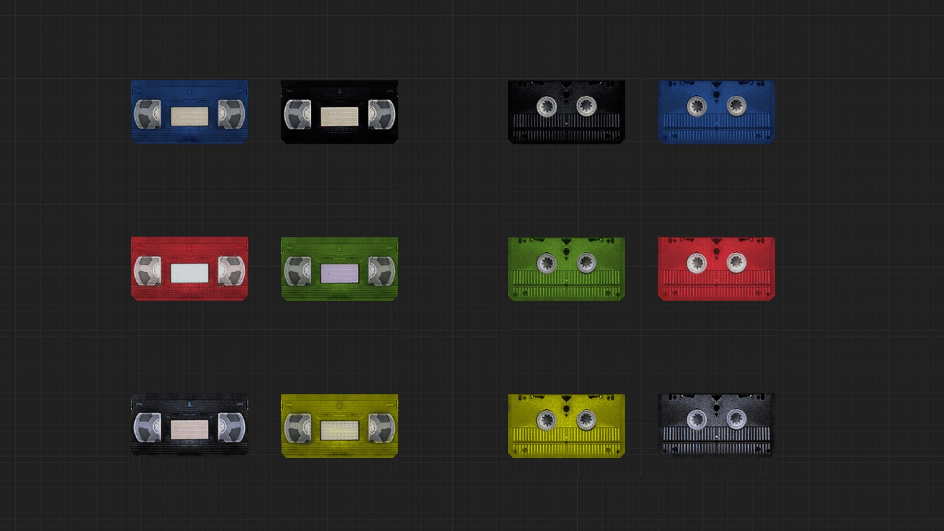 VHS and VCR TV Pack in Retro PSX-PS1 Style Low-poly 3D model_3