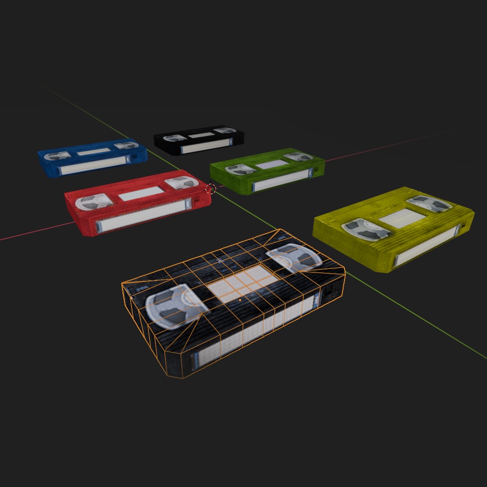 VHS and VCR TV Pack in Retro PSX-PS1 Style Low-poly 3D model_4