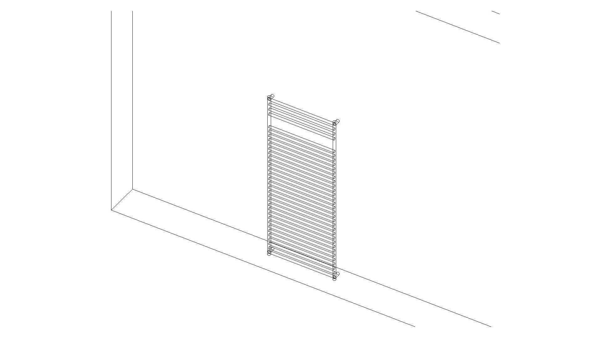Bathroom Wall Towel Radiator Rail 3D model_8