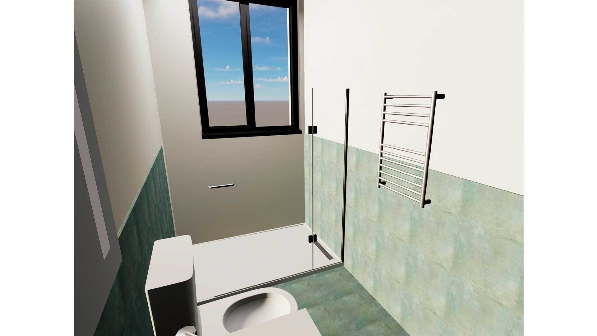 Bathroom Wall Towel Radiator Rail 3D model_5