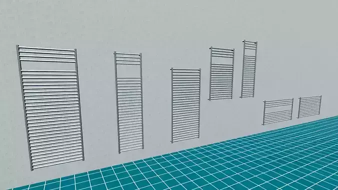 Bathroom Wall Towel Radiator Rail 3D model