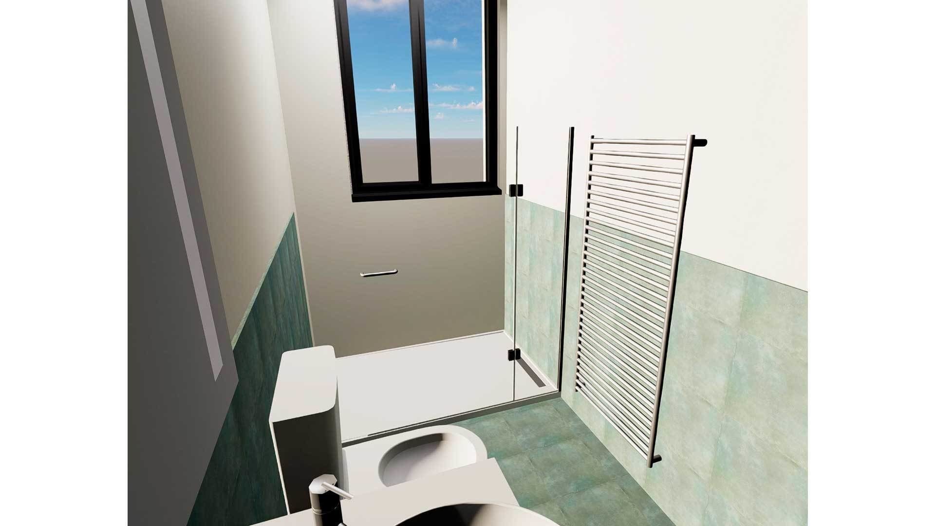 Bathroom Wall Towel Radiator Rail 3D model_3