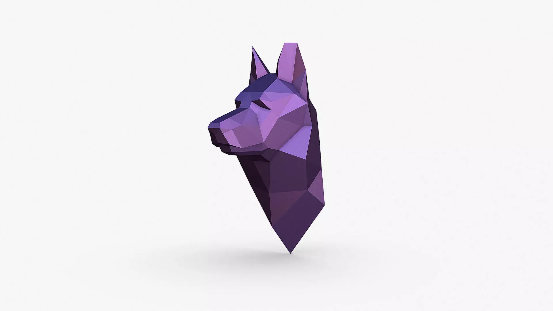 German shepherd head 3D print model_0