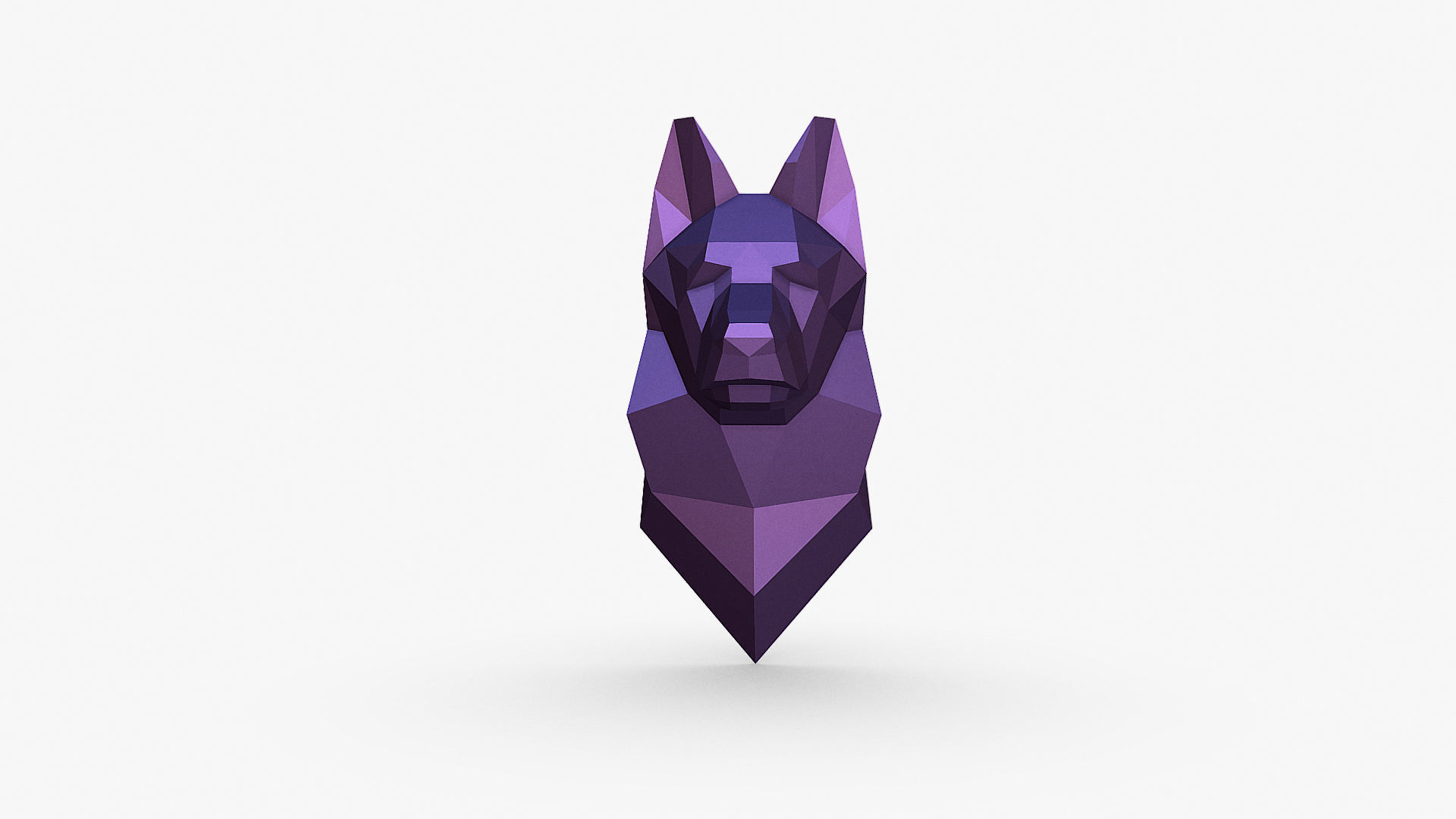 German shepherd head 3D print model_11
