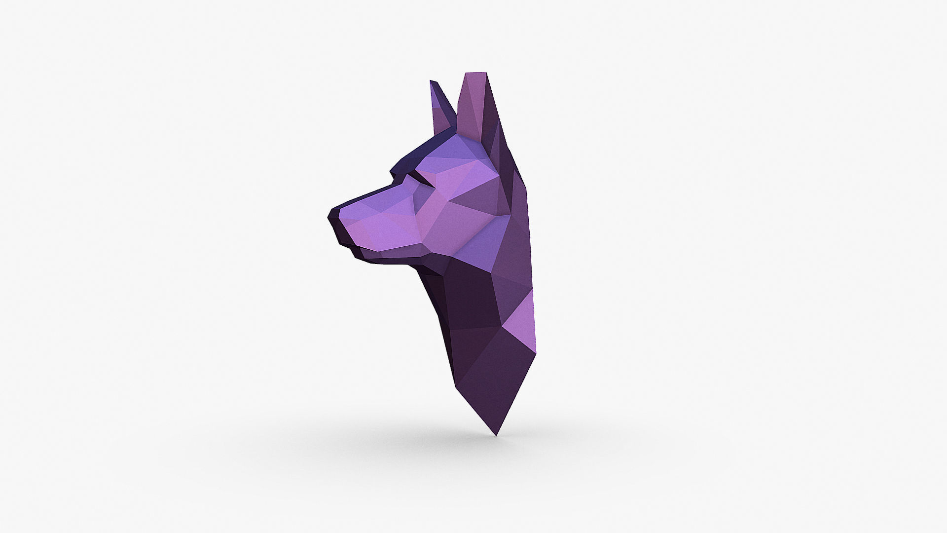 German shepherd head 3D print model_1