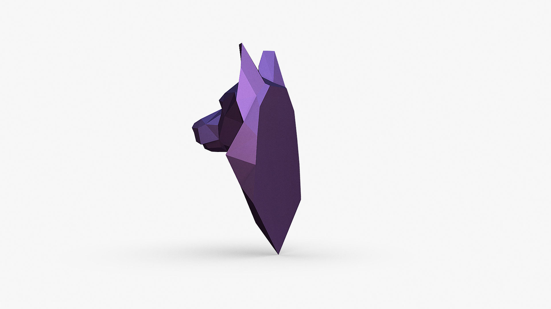 German shepherd head 3D print model_3