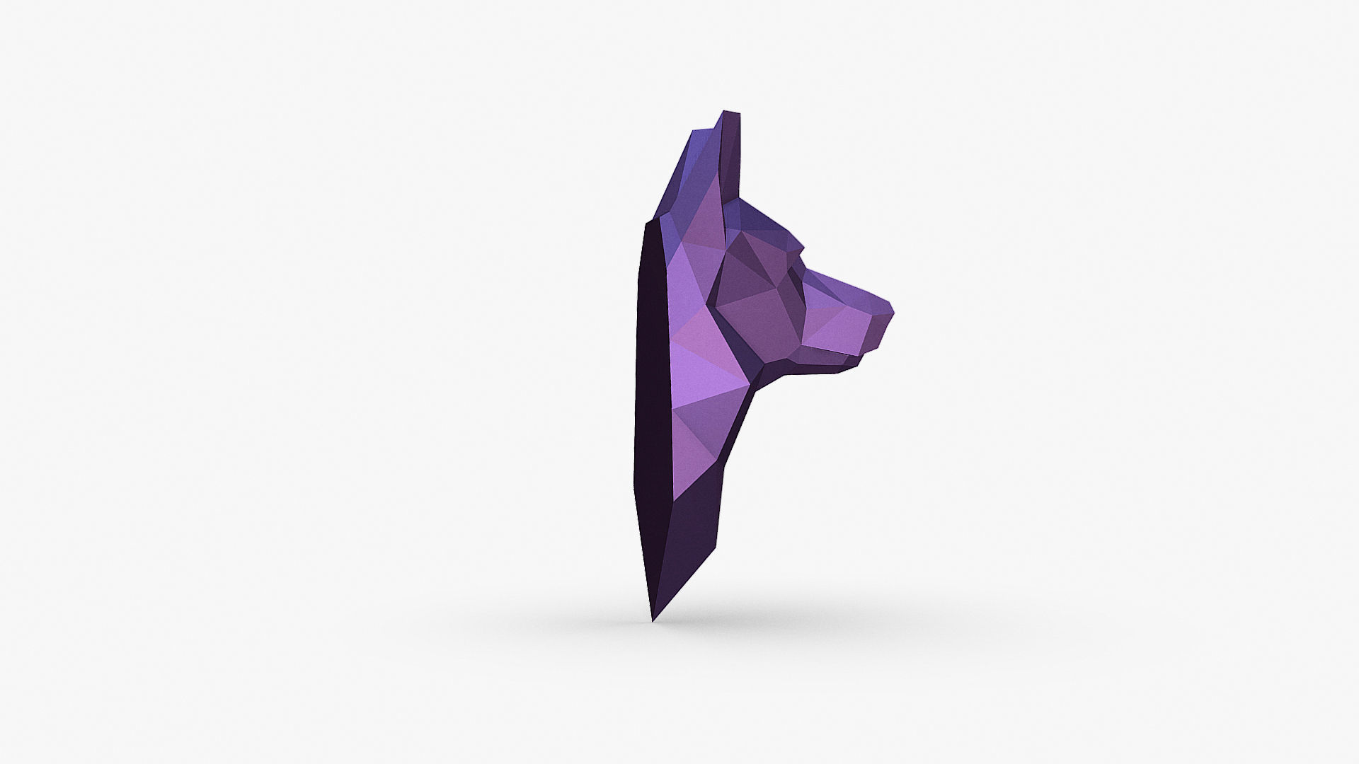 German shepherd head 3D print model_7