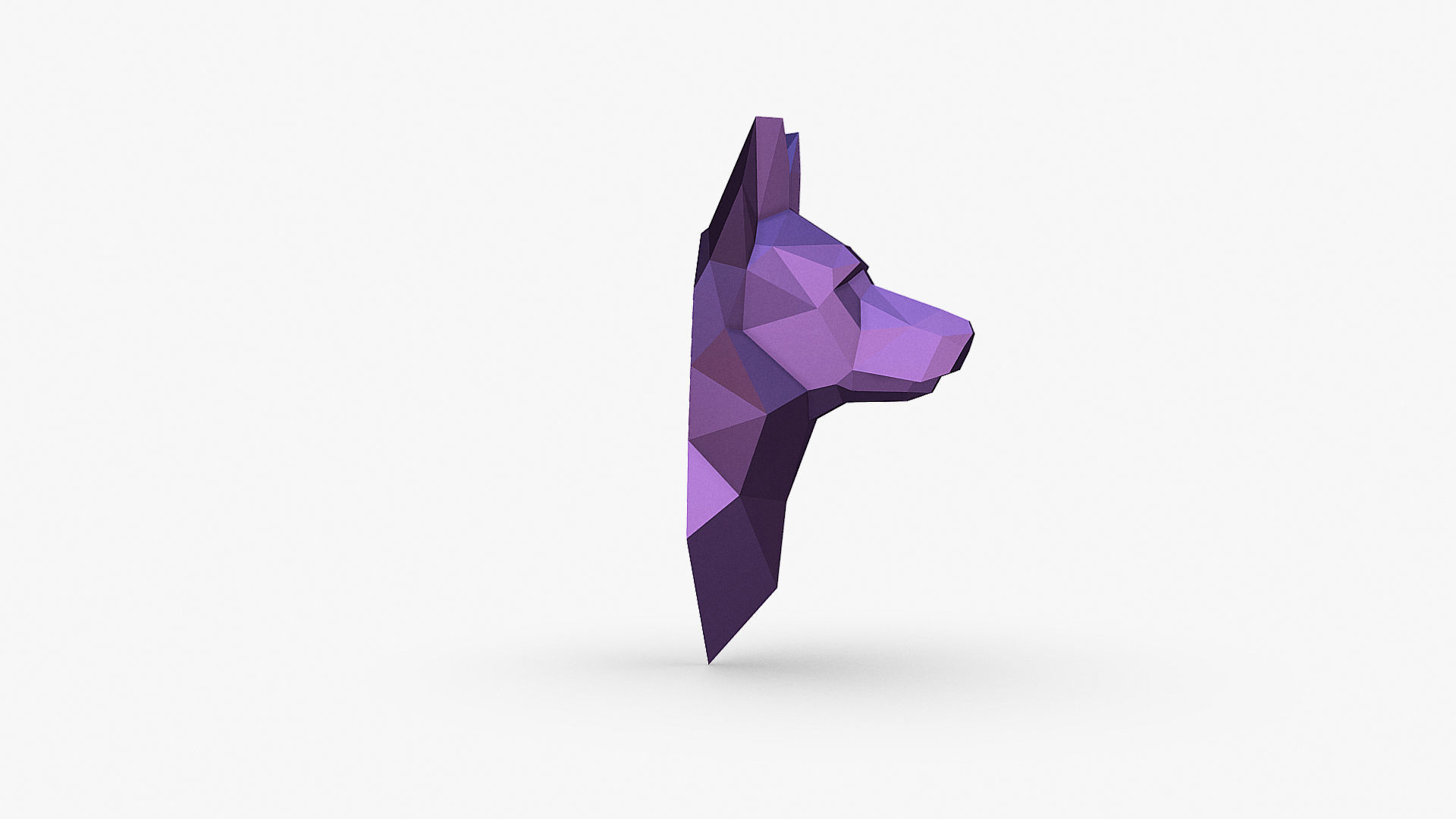 German shepherd head 3D print model_8