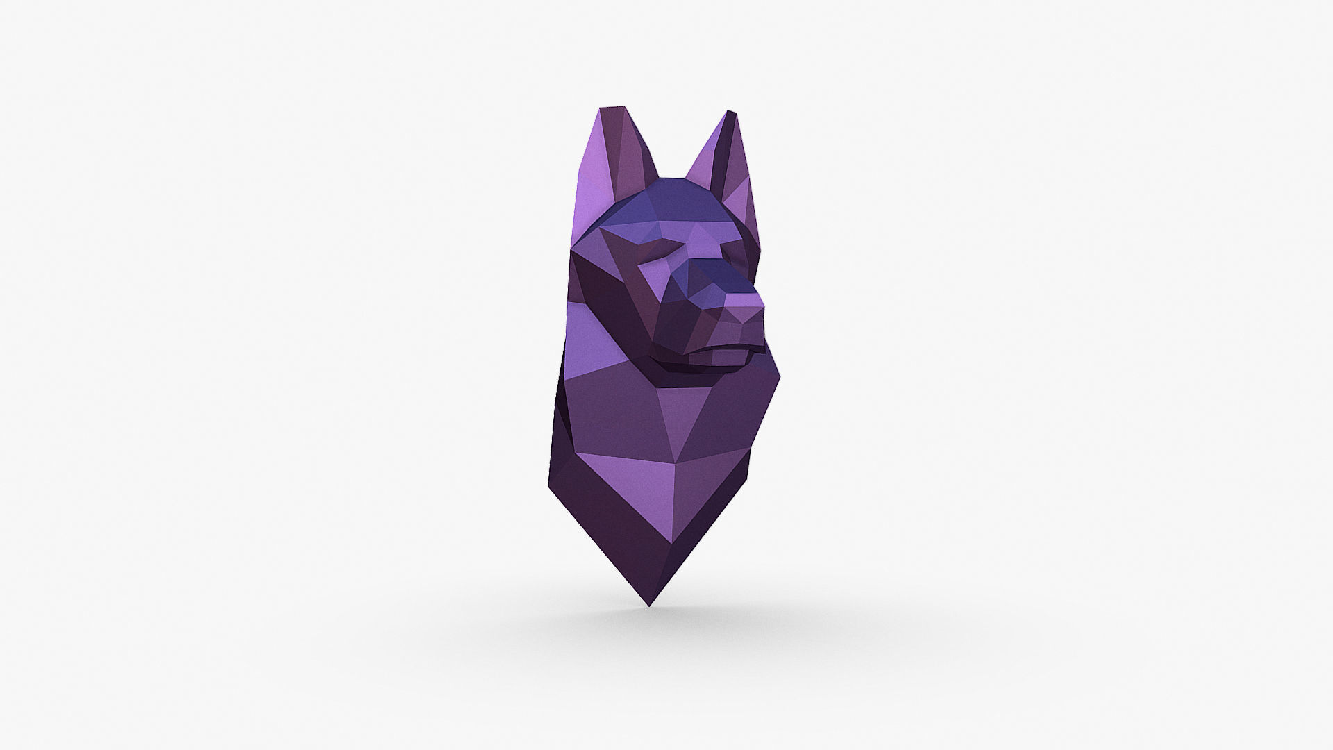 German shepherd head 3D print model_10