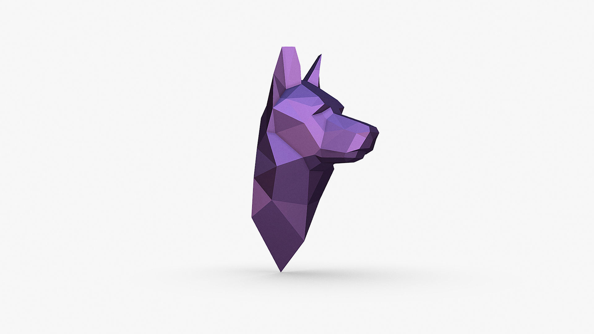 German shepherd head 3D print model_9
