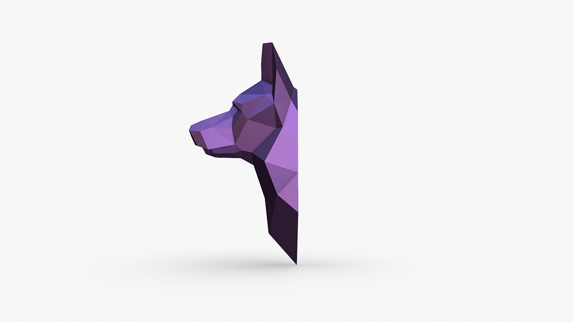German shepherd head 3D print model_2