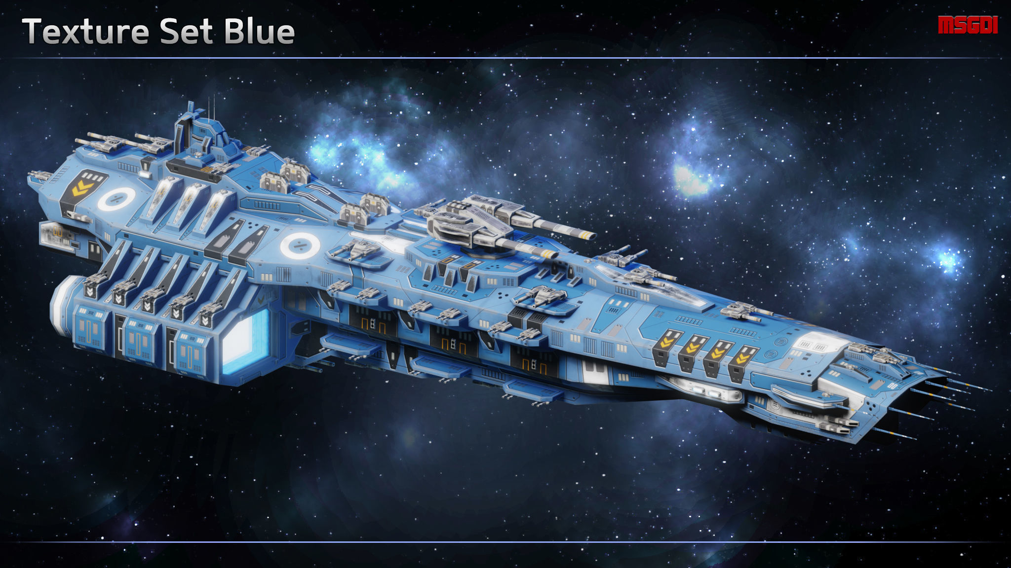 Spaceship Falkenhayn Dreadnought Low-poly 3D model_6