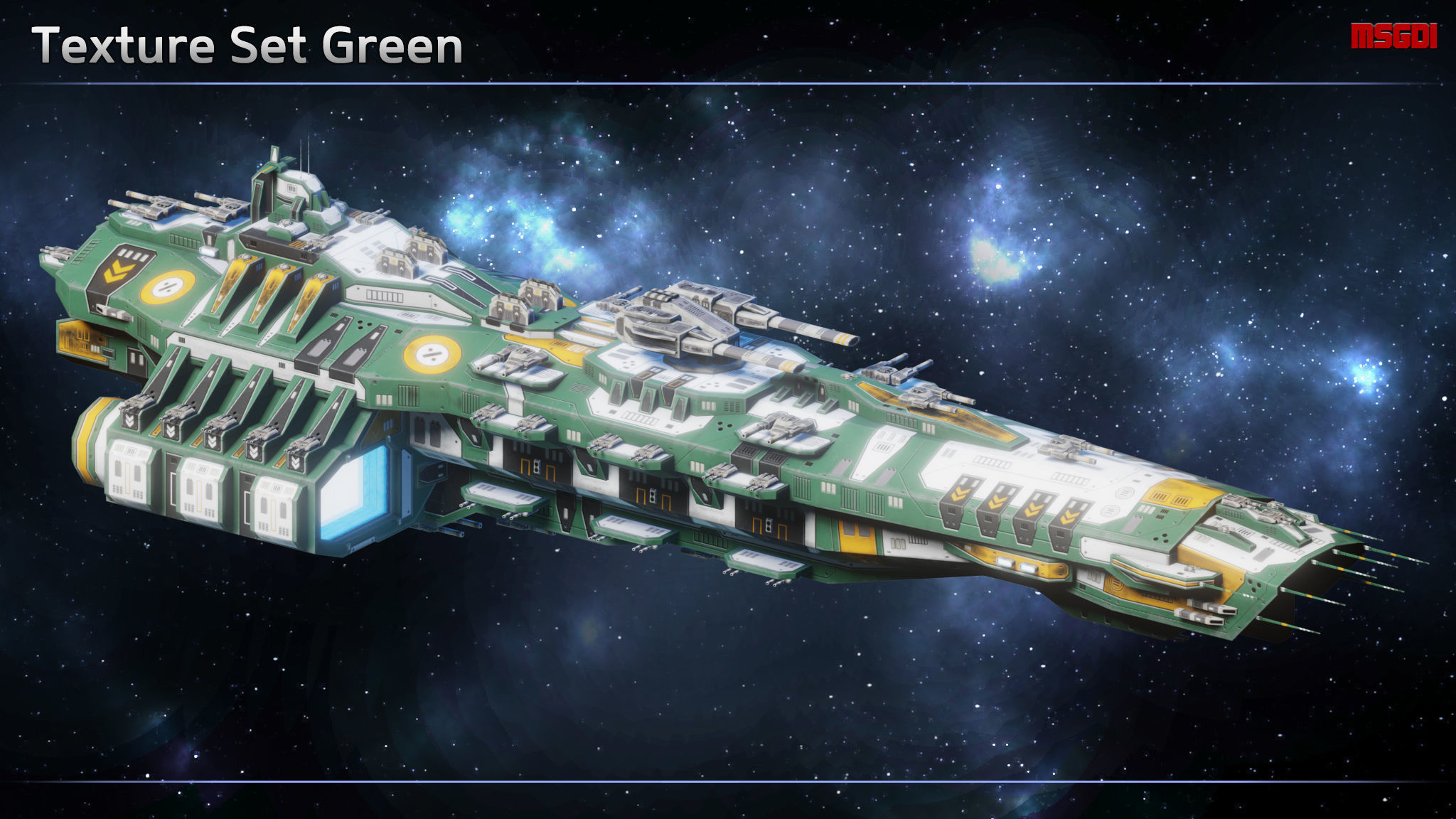Spaceship Falkenhayn Dreadnought Low-poly 3D model_7
