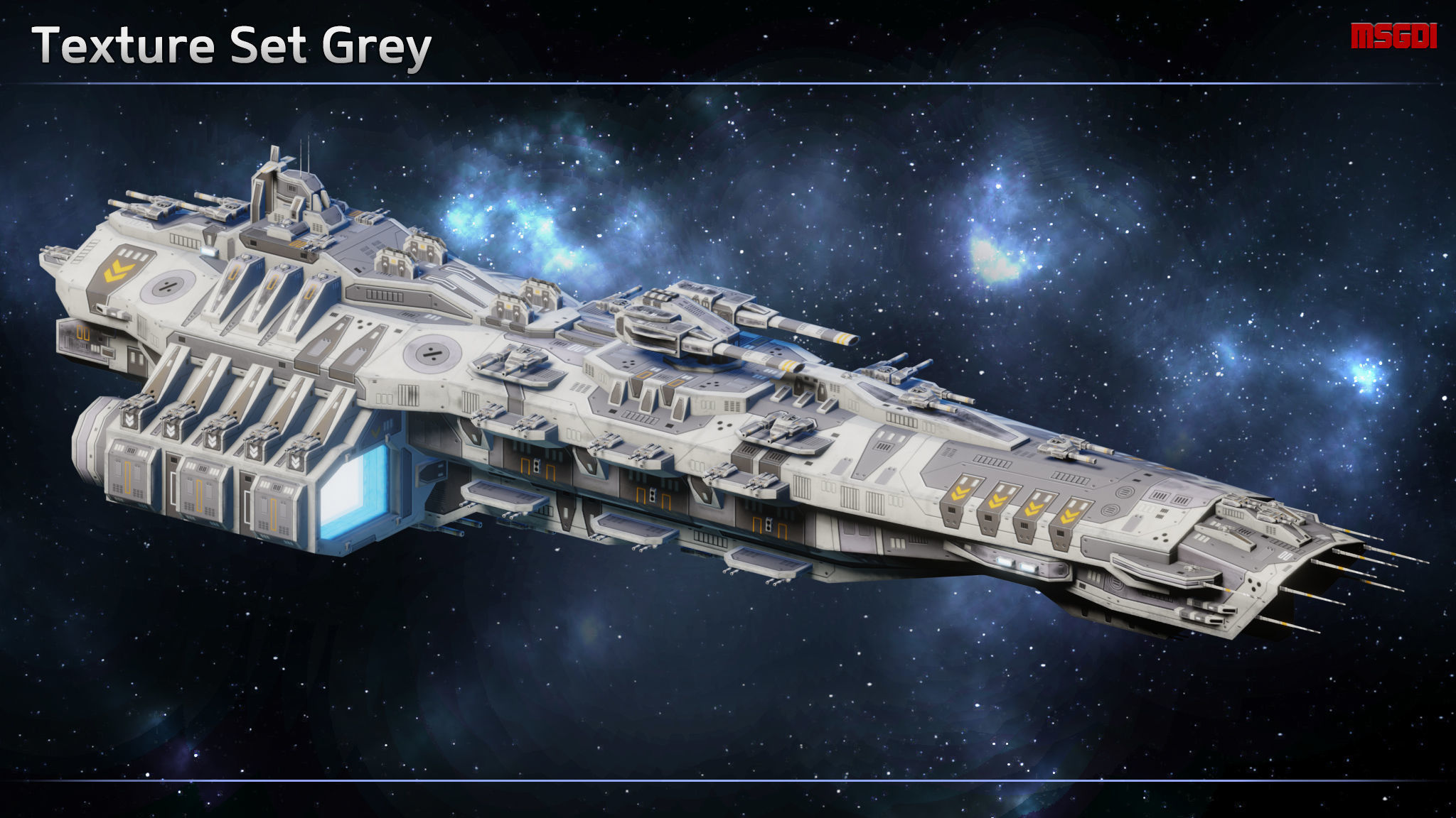 Spaceship Falkenhayn Dreadnought Low-poly 3D model_8