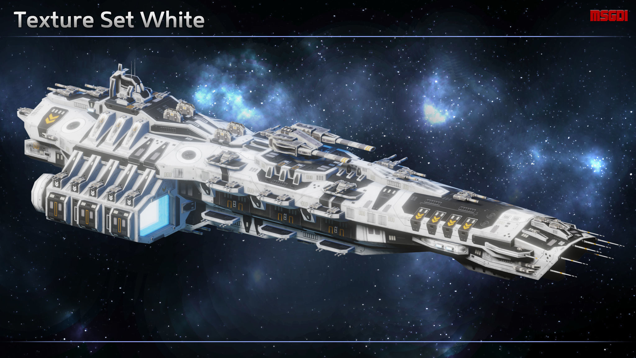 Spaceship Falkenhayn Dreadnought Low-poly 3D model_10