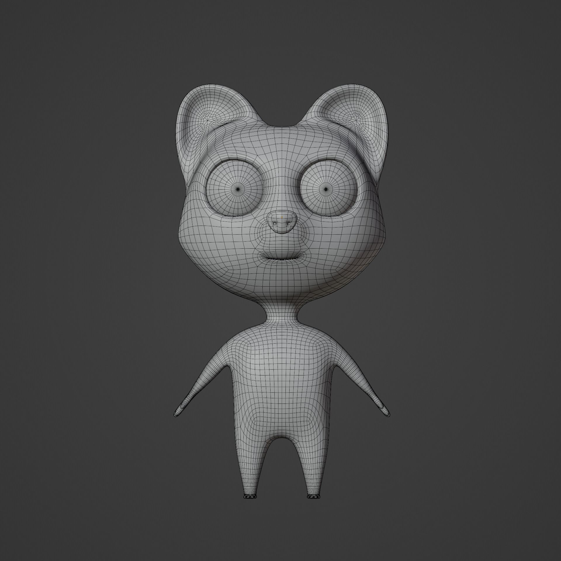 cute cartoon cat 3D model_4