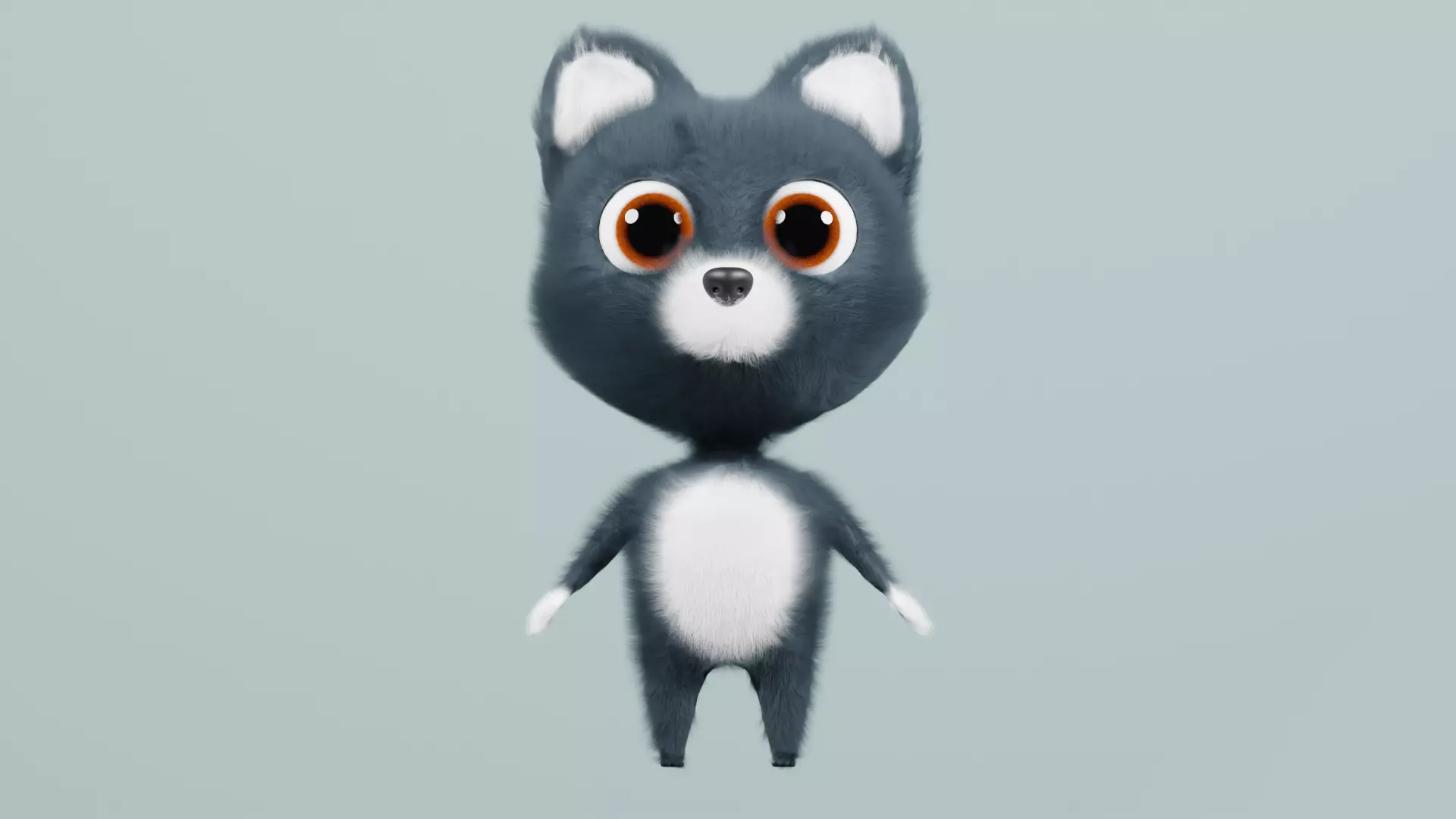cute cartoon cat 3D model_0