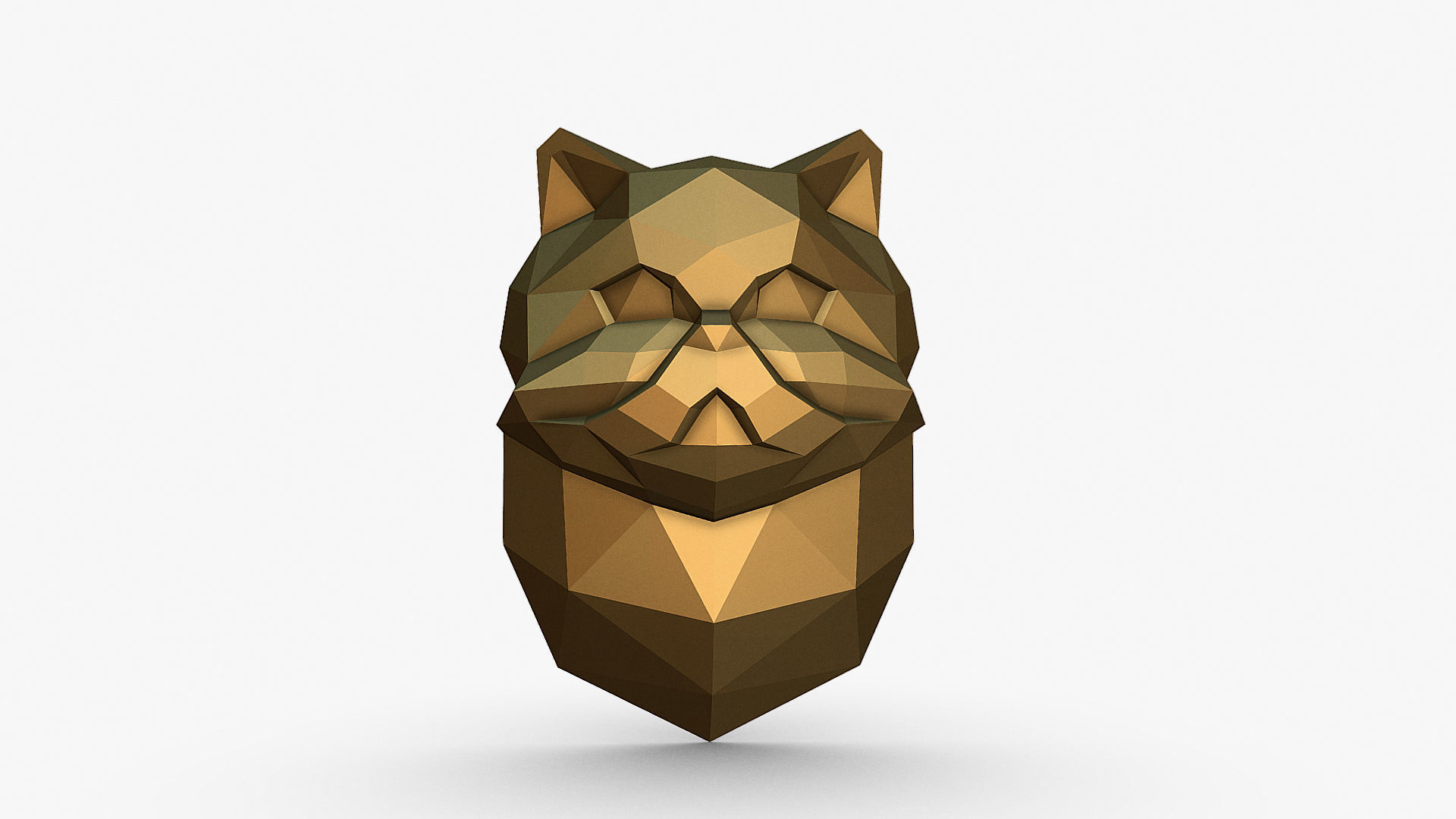 persian cat head 3D print model_10