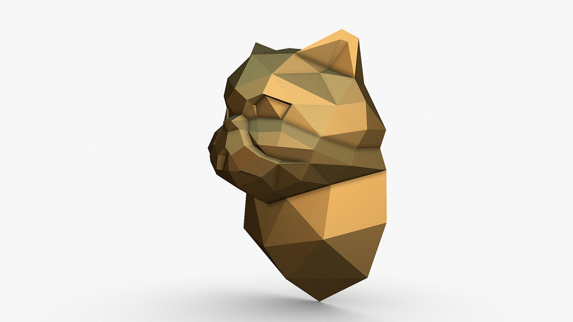 persian cat head 3D print model_1