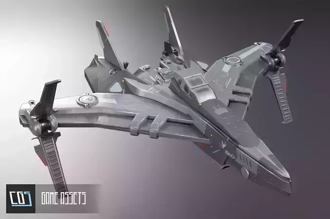 Scifi Spaceship Low-poly 3D model Scifi Spaceship Low-poly 3D model