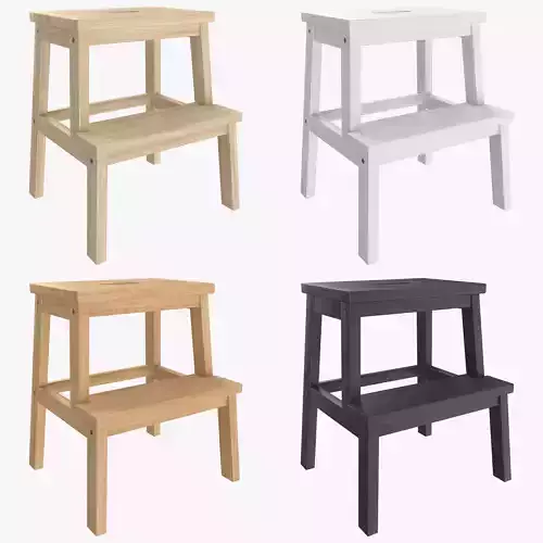 Ikea BEKVAM Step stool black white wooden by Nike Karlsson