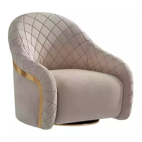  LUXURY QUILTED METAL BELT ARMCHAIR