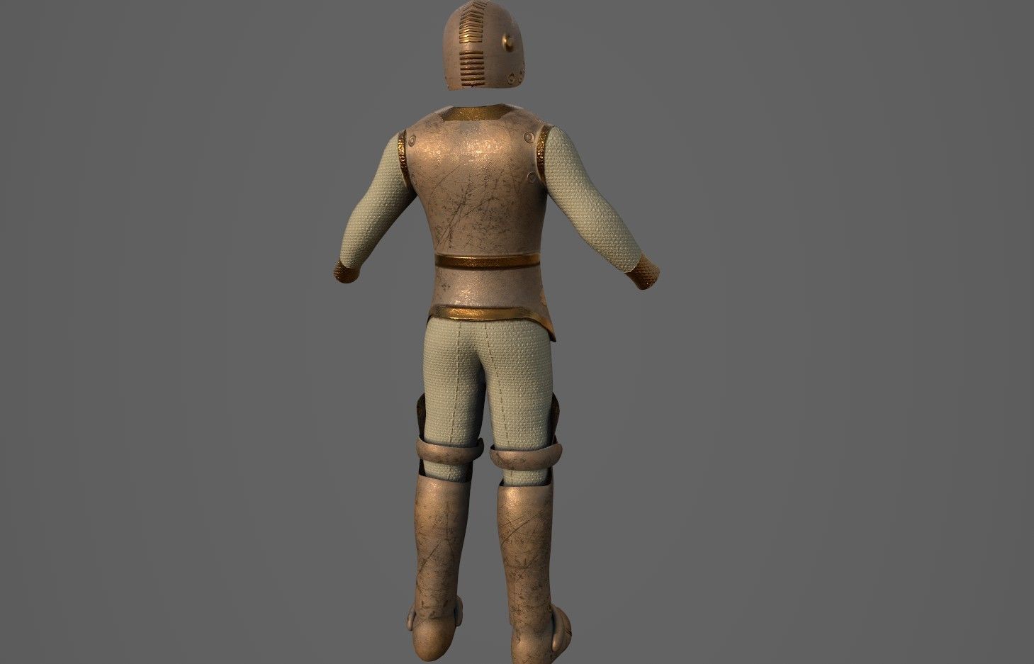 Game Ready Low-poly 3D model Armor Warrior Low-poly 3D model_2