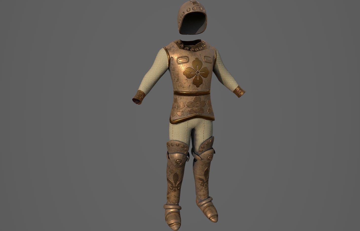Game Ready Low-poly 3D model Armor Warrior Low-poly 3D model_3