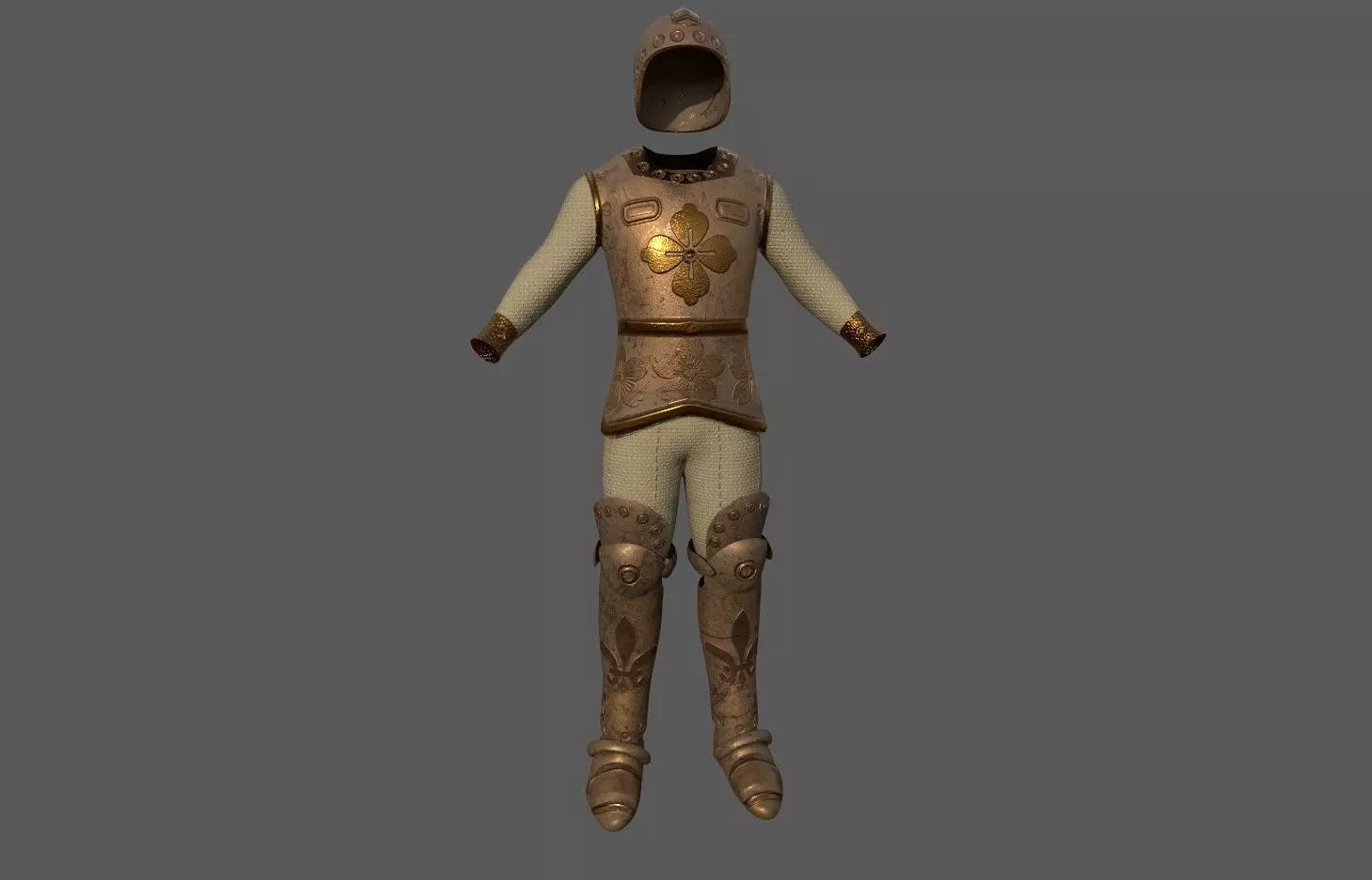 Game Ready Low-poly 3D model Armor Warrior Low-poly 3D model_0