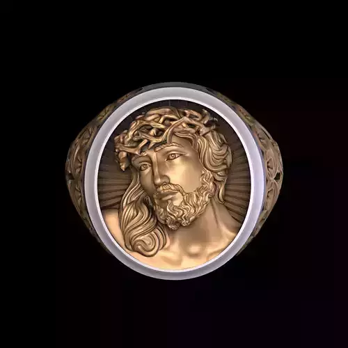 Signet Ring with Jesus 3D