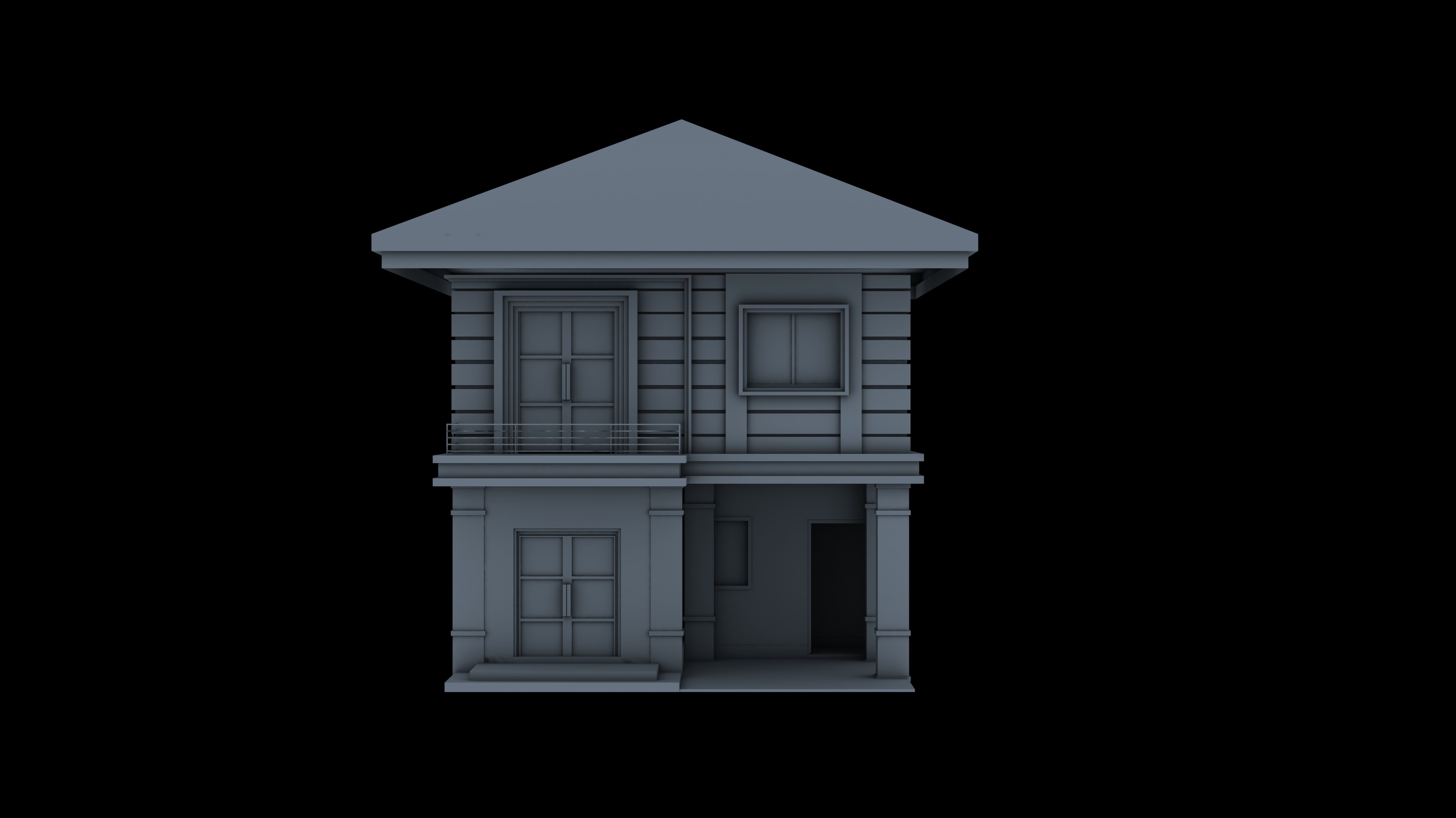House Low-poly 3D model_1