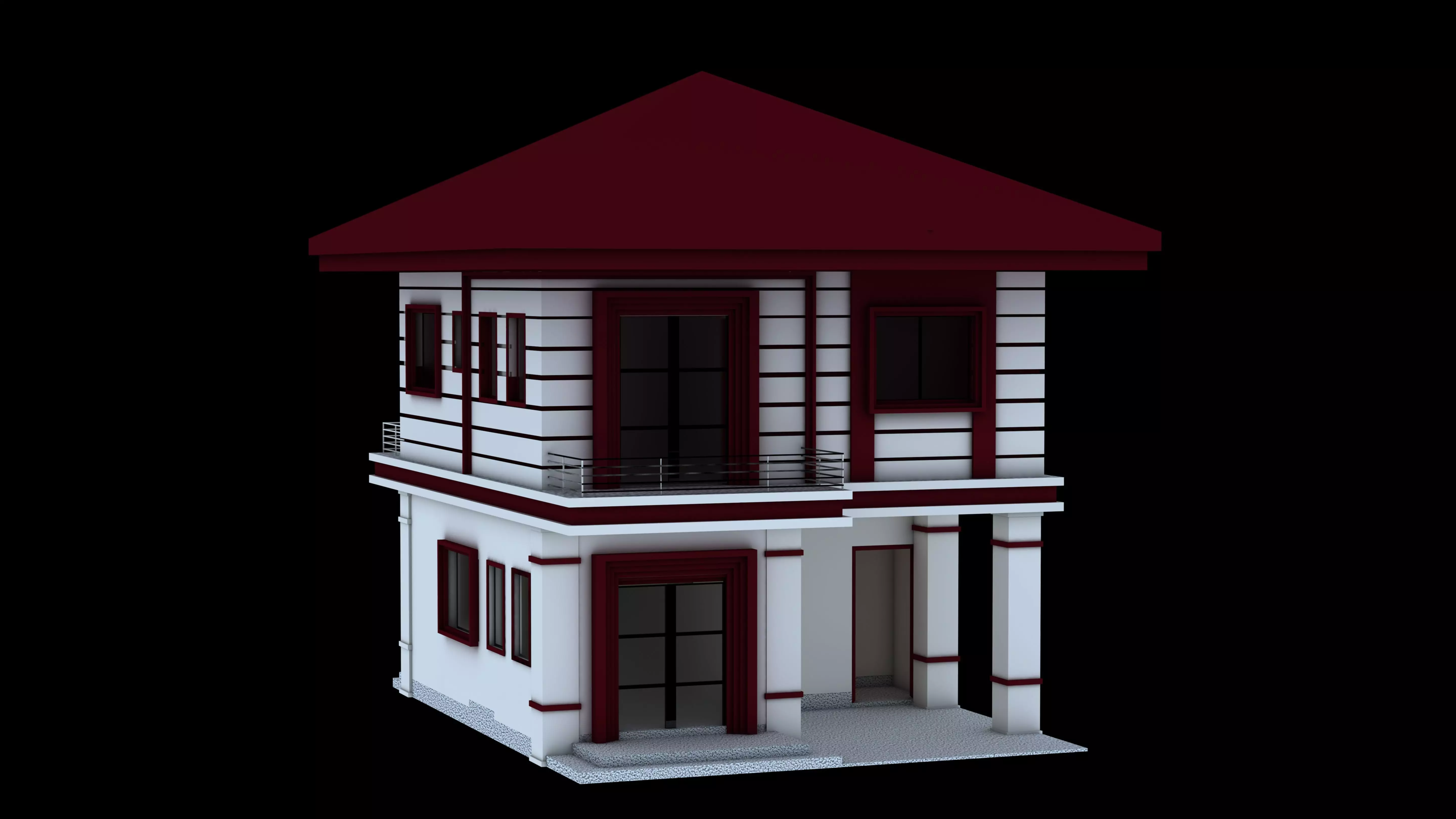 House Low-poly 3D model_0