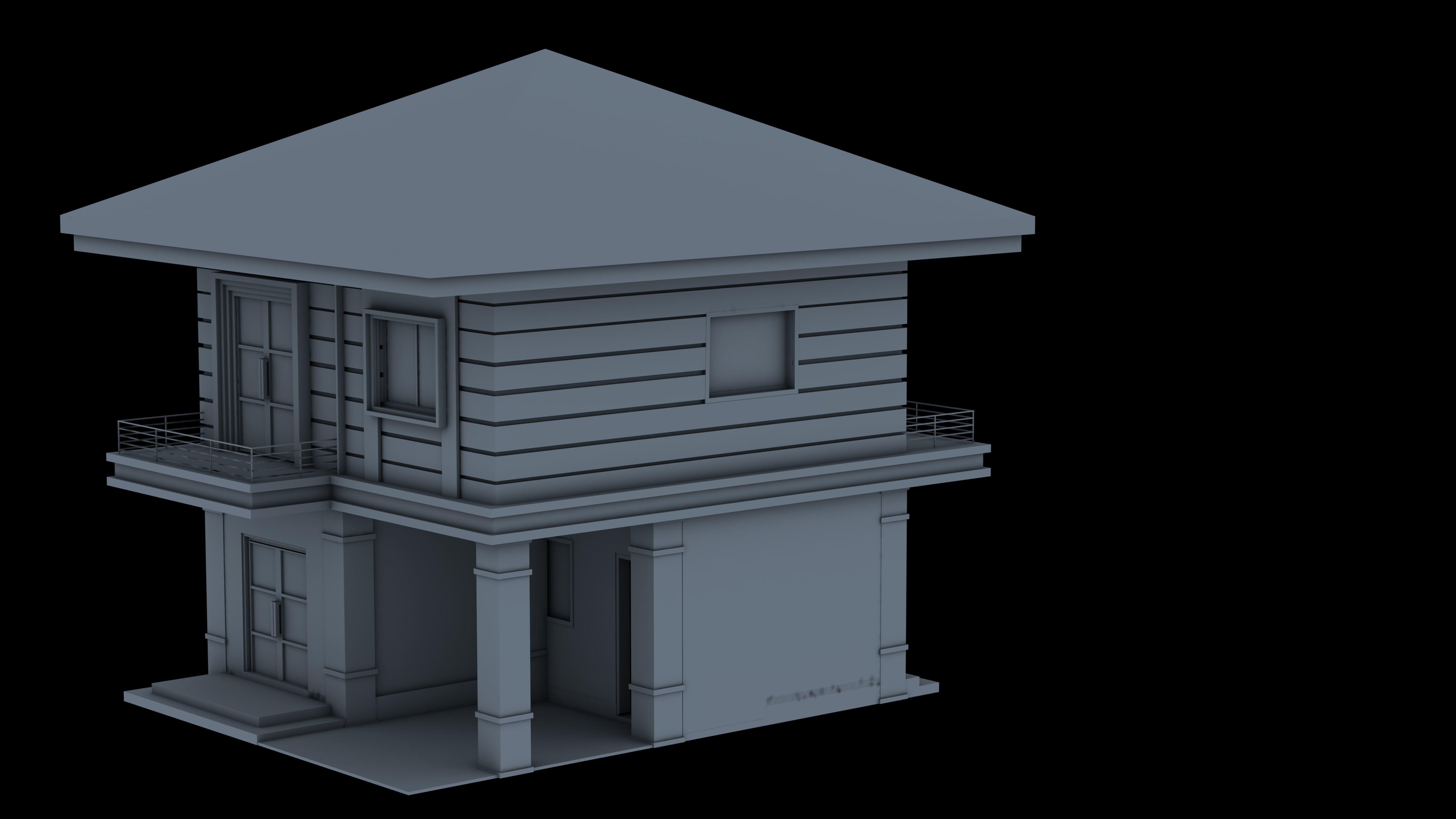 House Low-poly 3D model_4