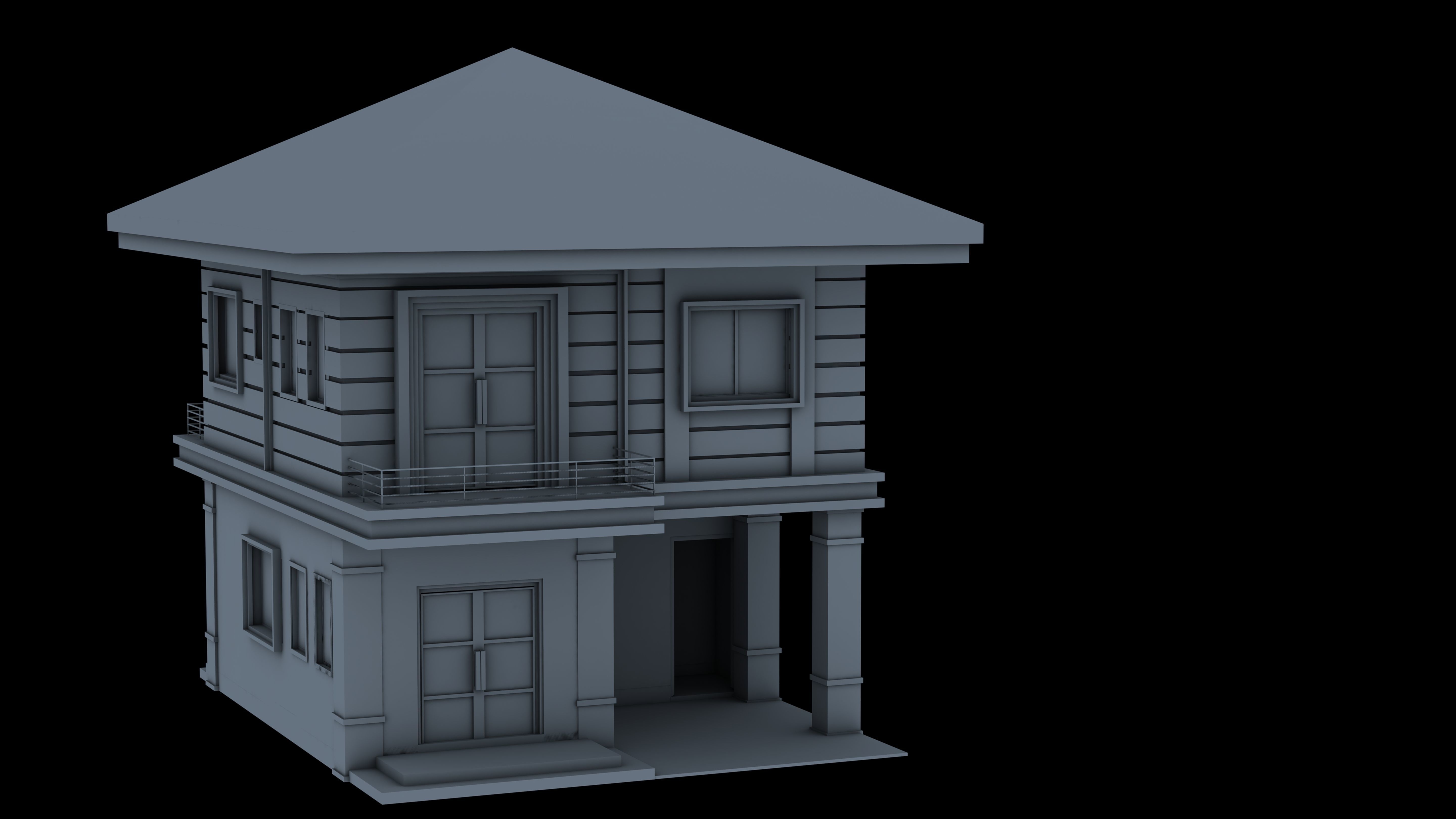 House Low-poly 3D model_3