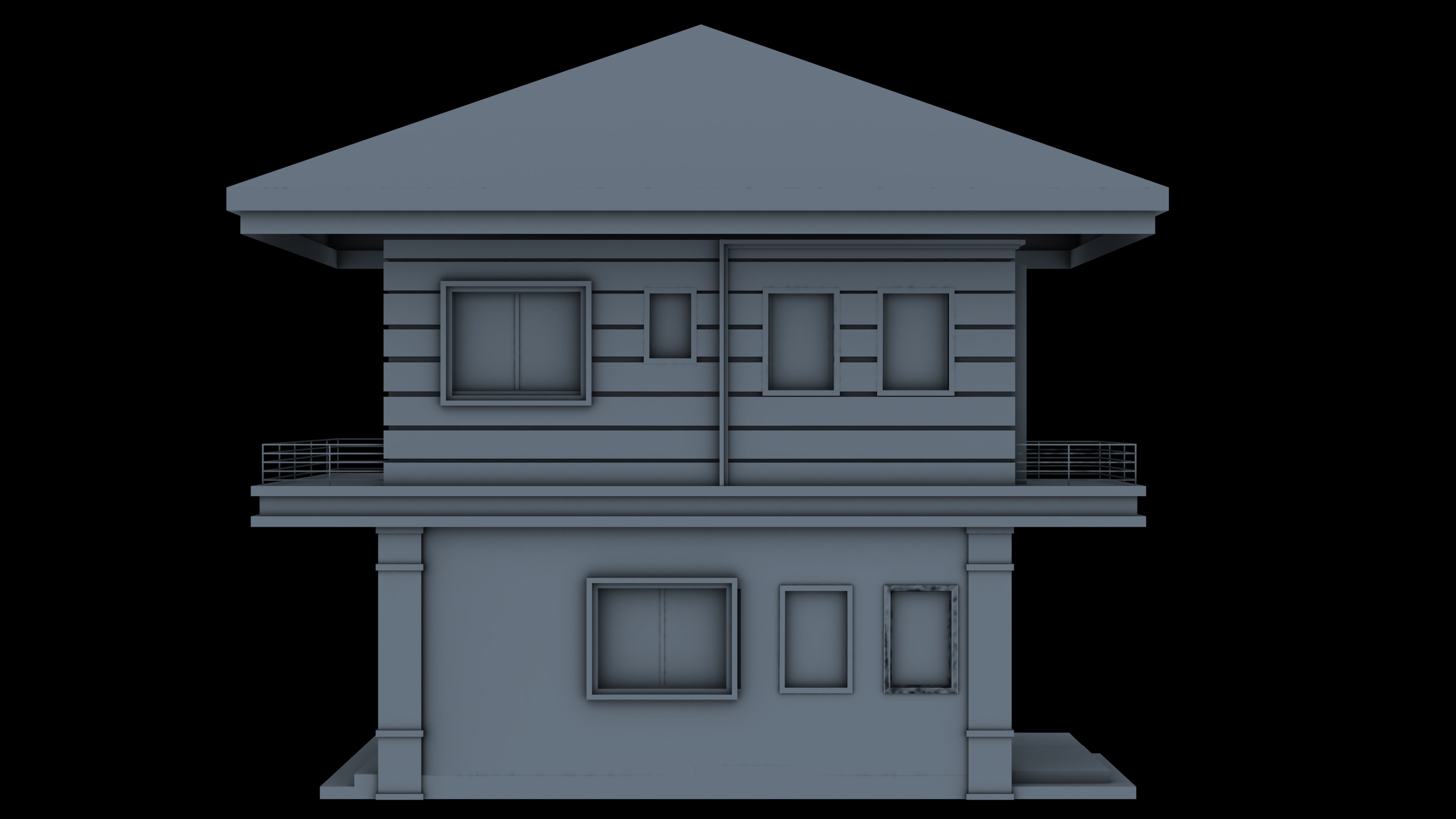 House Low-poly 3D model_2