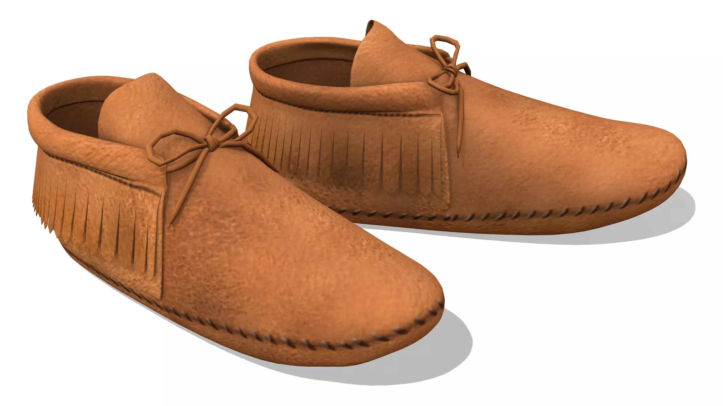Moccasin Classic Fringed Ankle Boots Low-poly 3D model