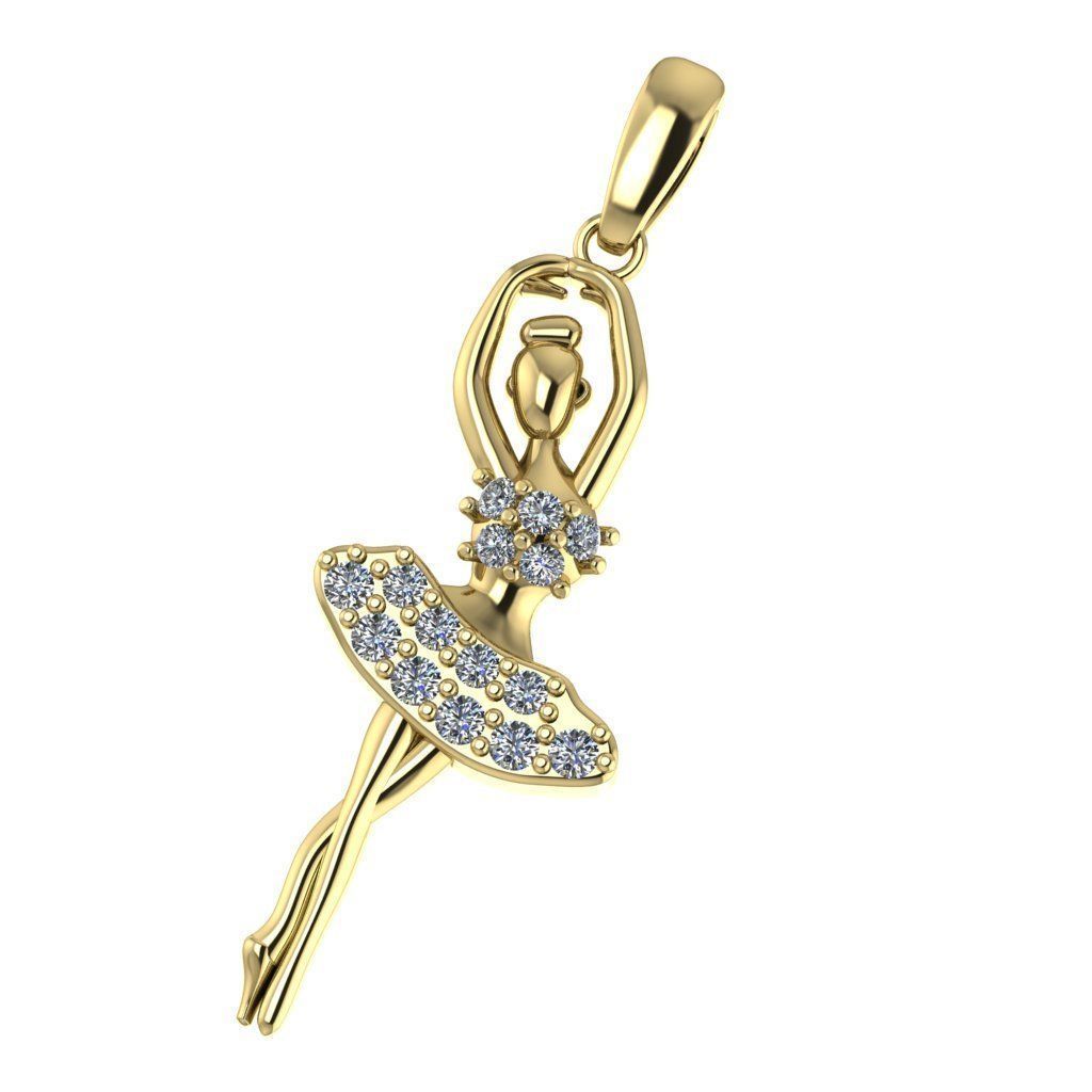 Balerina pendant 3D print model_2